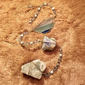 Crystal Mobile - Apophylite, Kyanite, & Agate